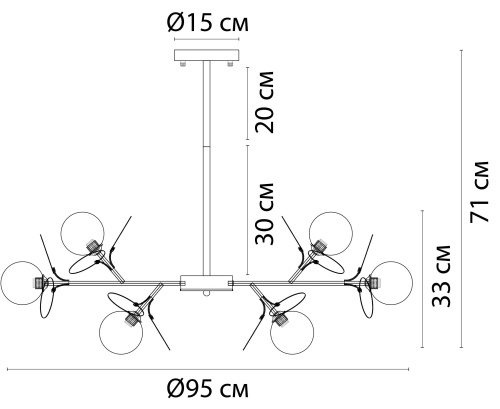 Люстра на штанге Arte Lamp PEACOCK A1369SP-15SG фото 3