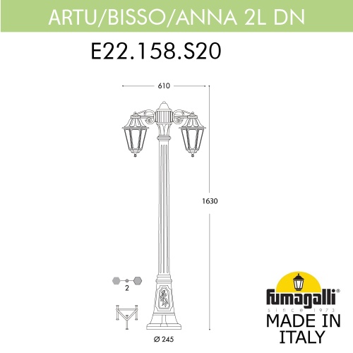 Светильник уличный FUMAGALLI ANNA E22.158.S20.AXF1RDN фото 3