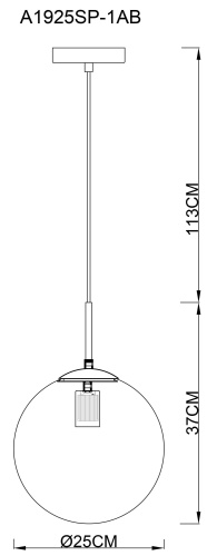 Светильник подвесной Arte Lamp VOLARE A1925SP-1AB фото 9