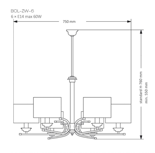 Люстра Kutek Mood Bolt BOL-ZW-6 (N) фото 3