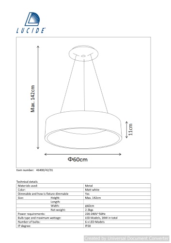 Подвесной светильник TALOWE LED 46400/42/31 фото 5