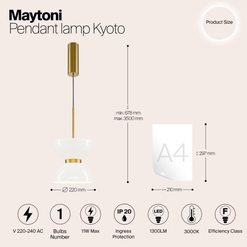 Подвесной светильник Maytoni Kyoto MOD178PL-L11G3K фото 4