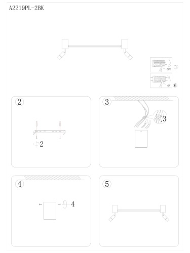 Спот Arte Lamp A2219PL-2BK фото 6