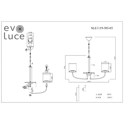 Люстра подвесная EVOLUCE ELLISSE SLE1119-303-03 фото 7