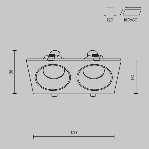 Встраиваемый светильник Technical DL033-2-02W фото 4