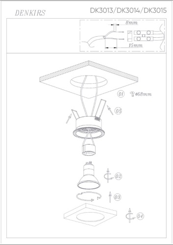 Встраиваемый светильник Denkirs DK3013-AL фото 5
