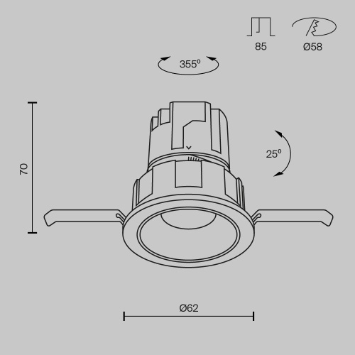 Встраиваемый светильник Technical DL057-7W3K-W фото 9