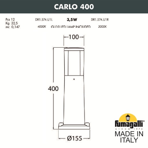 Ландшафтный светильник FUMAGALLI CARLO DR1.574.000.AXU1L фото 5