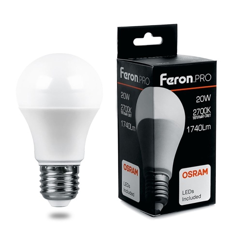 Лампа светодиодная Feron 20W E27 2700K 38041