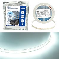 Светодиодная LED лента Feron LS503 240SMD(2835)/м 22Вт/м 24V 5000*10*1.22мм 6000К, IP20 48831