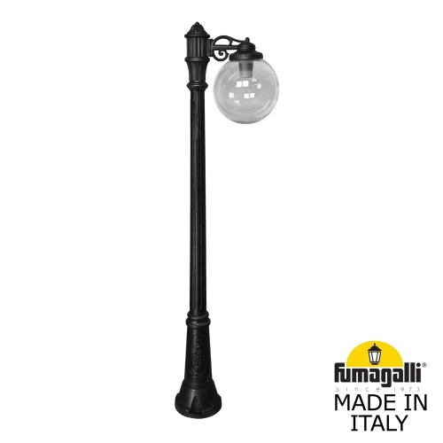 Садовый светильник-столб FUMAGALLI GLOBE 300 черный, дымчатый G30.156.S10.AZF1R