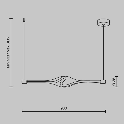 Подвесной светильник Maytoni Loop MOD290PL-L23BS3K фото 8