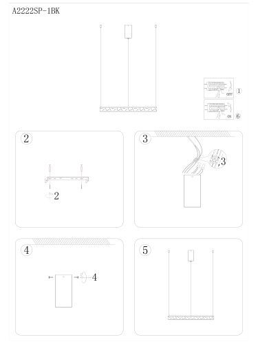 Подвесная люстра Arte Lamp A2222SP-1BK фото 6