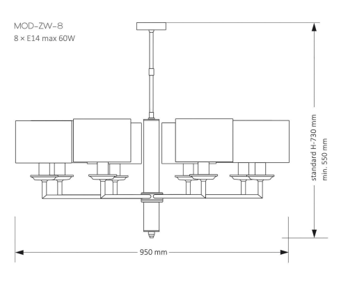 Люстра Kutek Mood Modesto MOD-ZW-8 (BC) фото 3