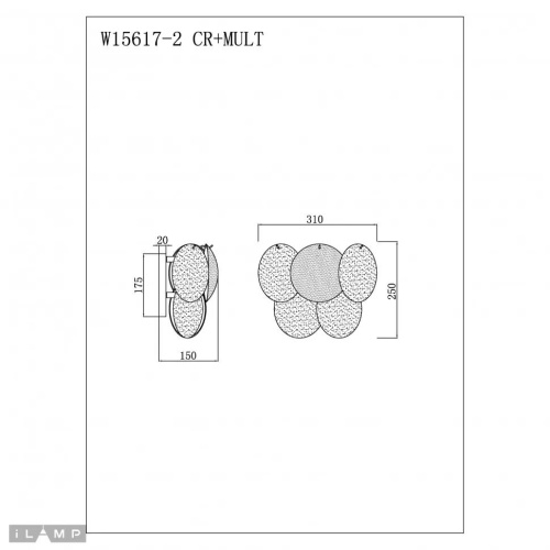 Светильник настенный iLamp Rivoli W15617-2 CR+MULT фото 3
