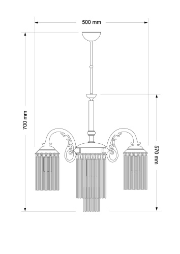 Люстра Kutek FIORE FIO-ZW-3+1(P) фото 3