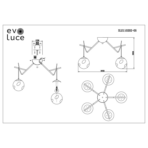 Светильник подвесной Evoluce CALLETTA SLE110202-05 фото 5