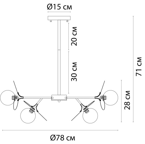 Люстра на штанге Arte Lamp PEACOCK A1369SP-10SG фото 3