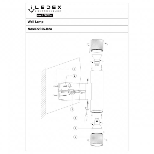 Светильник настенный iLedex Delta 2365-2 BK+BR фото 6