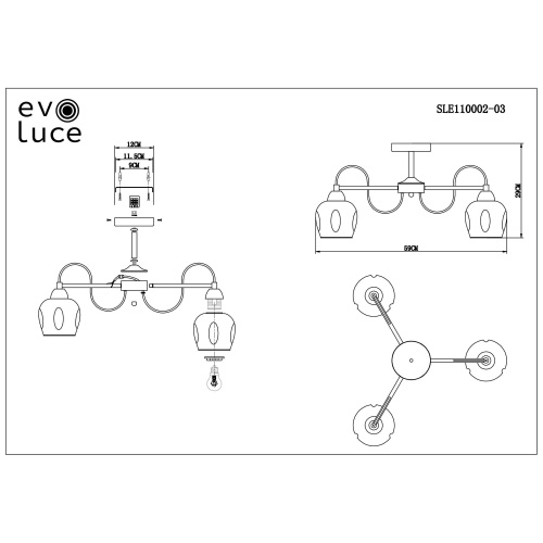 Светильник потолочный Evoluce ACRO SLE110002-03 фото 5