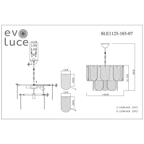 Люстра подвесная EVOLUCE ERZO SLE1125-103-07 фото 7