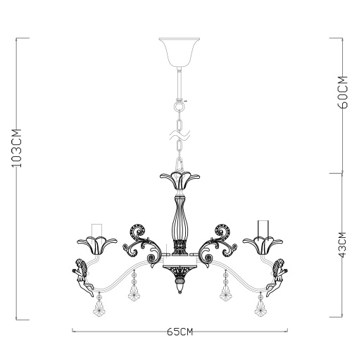 Подвесная люстра Arte Lamp Angelina A5349LM-5WH фото 6