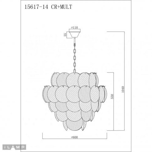 Светильник подвесной iLamp Rivoli 15617-14 CR+MULT фото 3