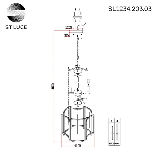 Подвесная люстра ST Luce Cosenza SL1234.203.03 фото 6
