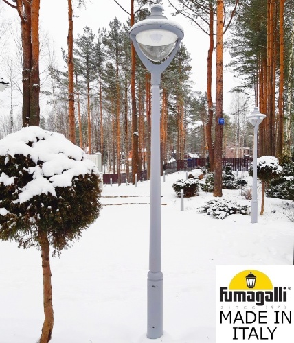 Парковый фонарь  Fumagalli BEPPE серый, прозрачный P50.362.000.LXH27 фото 6