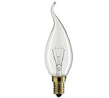 Лампа накаливания Deco 40Вт E14 230В BXS35 CL 1CT/4X5 Philips свеча на ветру 871150017580938