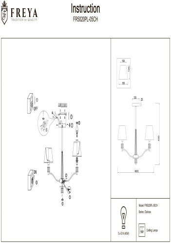 Люстра Clarissa FR5020PL-05CH фото 5