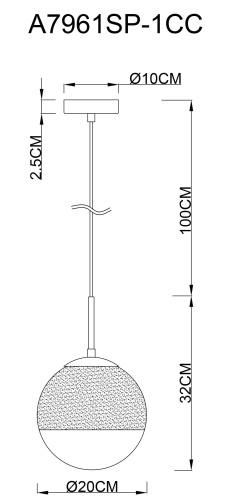 Подвесной светильник Arte Lamp JUPITER chrome A7961SP-1CC фото 7