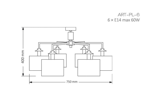 Люстра Kutek ARTU ART-PL-6(N)