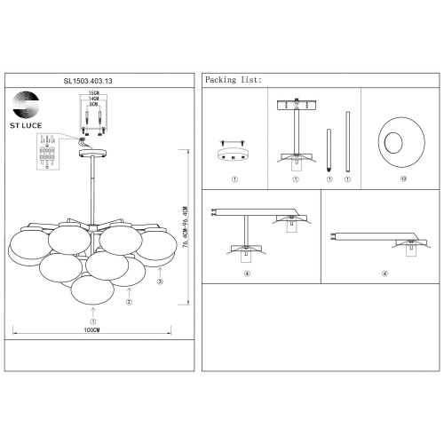 Люстра подвесная ST Luce MODICA SL1503.403.13 фото 5