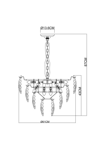 Светильник подвесной Arte Lamp Lilly A4070LM-9GO фото 8