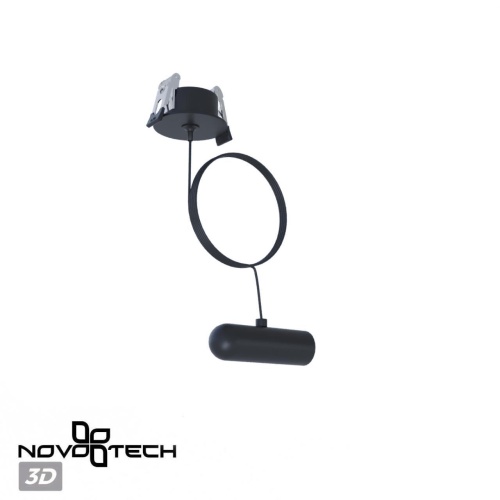 База встраиваемая для ввода питания NovoTech GLAT черный 359384 фото 5