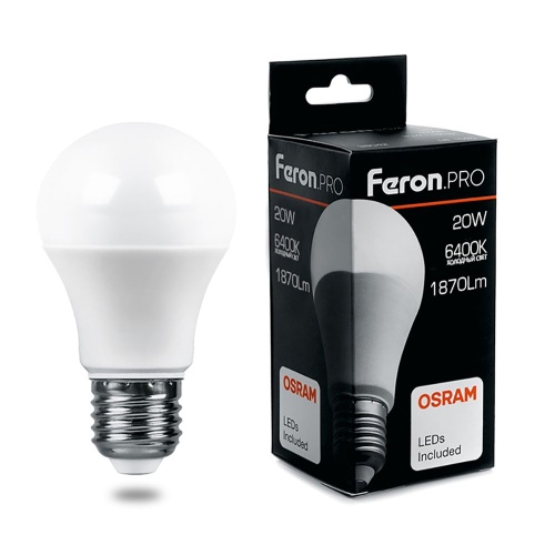 Лампа светодиодная Feron 20W E27 6400K 38043