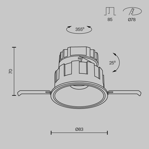 Встраиваемый светильник Technical DL057-10W3K-B фото 6