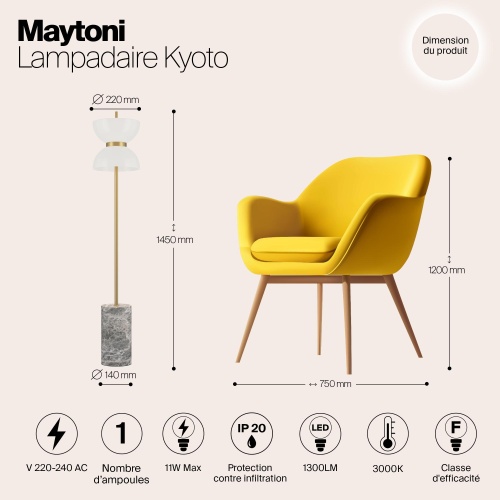 Напольный светильник (торшер) Maytoni Kyoto MOD178FL-L11G3K фото 11