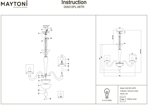 Люстра Maytoni Leti DIA012PL-06TR фото 11