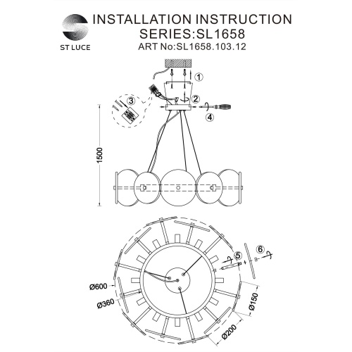 Люстра подвесная ST Luce ELSA SL1658.103.12 фото 7