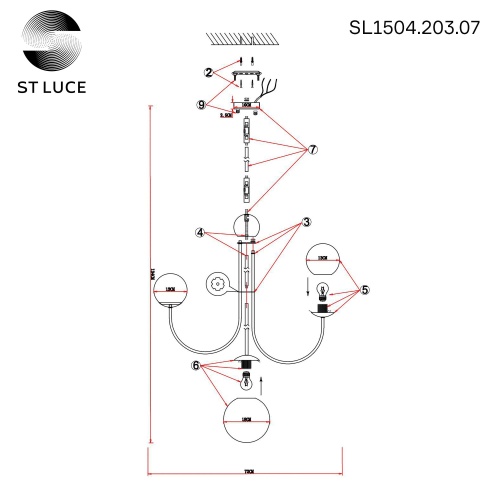 Подвесная люстра ST Luce Avellino SL1504.203.07 фото 6