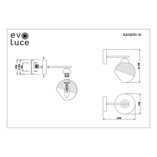 Светильник настенный Evoluce GIORTE SLE102701-01 фото 8