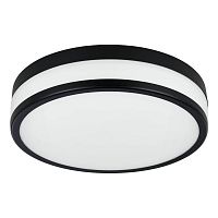 Настенно-потолочный светильник Eglo LED PALERMO, 3X5,7W (LED), 3000K, 2100lm, IP44, H75, ?300, сталь, черный / матовое стекло, белый