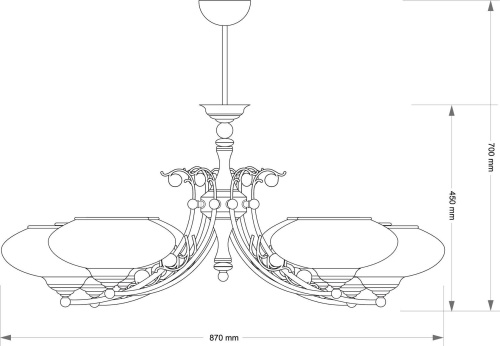 Люстра Kutek CASAMIA KLOSZ CAS-ZW-8(P) фото 3