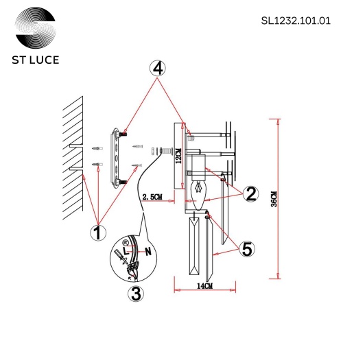 Бра ST Luce CASERTA SL1232.101.01 фото 4