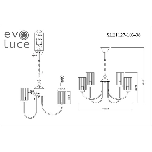 Люстра подвесная EVOLUCE TILDA SLE1127-103-06 фото 7