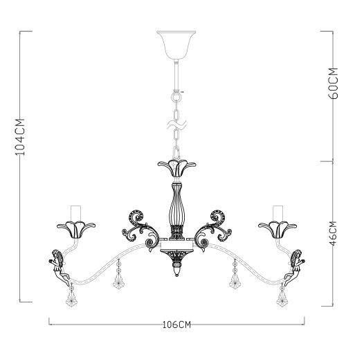 Подвесная люстра Arte Lamp Angelina A5349LM-8WH фото 7