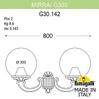 Светильник уличный настенный FUMAGALLI GLOBE 300 G30.142.000.WZF1R