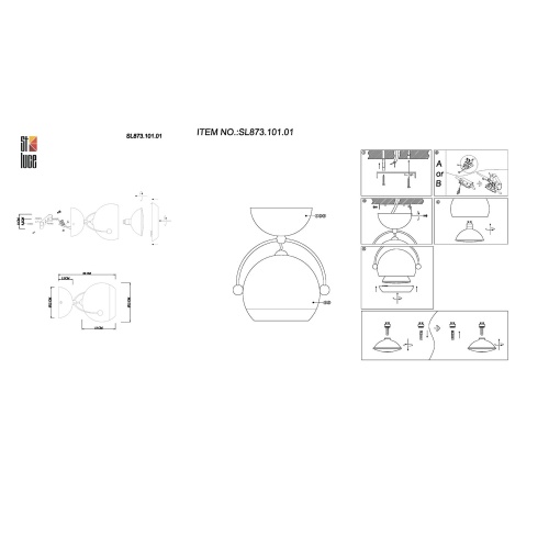 Настенно-потолочный светильник SL873 SL873.101.01 фото 3